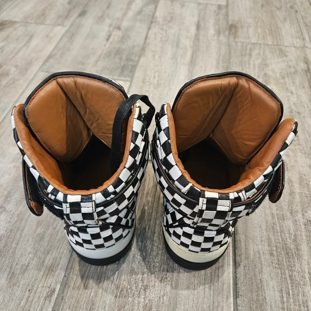 Givenchy Tyson High Top‎ Sneakers Womens Size 37 US 6.5 Checkered Leather Bold